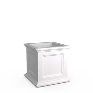 Fairfield 18 in. White Square Plastic Outdoor Self Watering Planter (18 in. L x 18 in. W x 18 in. H)