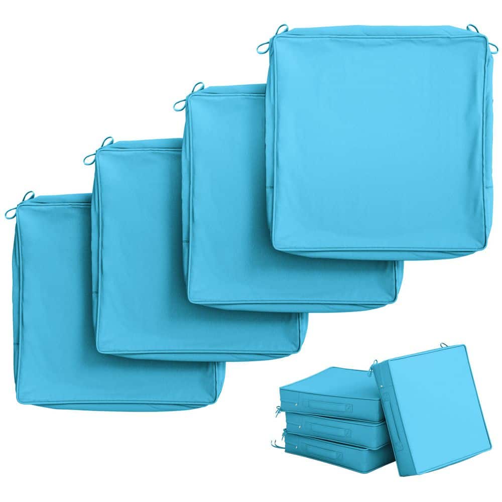 24 in. x 24 in. (4-Pack) Slipcover Repacement Outdoor Fade&Splash Resistant Couch Seat Cushion Cover Lake Blue price history on PriceWatchPro