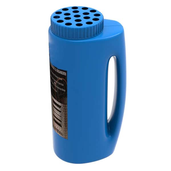 Unbranded Hand-Held Spreader Container - Shaker Style Lid, Handle, and 2.3 l Capacity for Seed, Weed, Feed, and Ice Melter