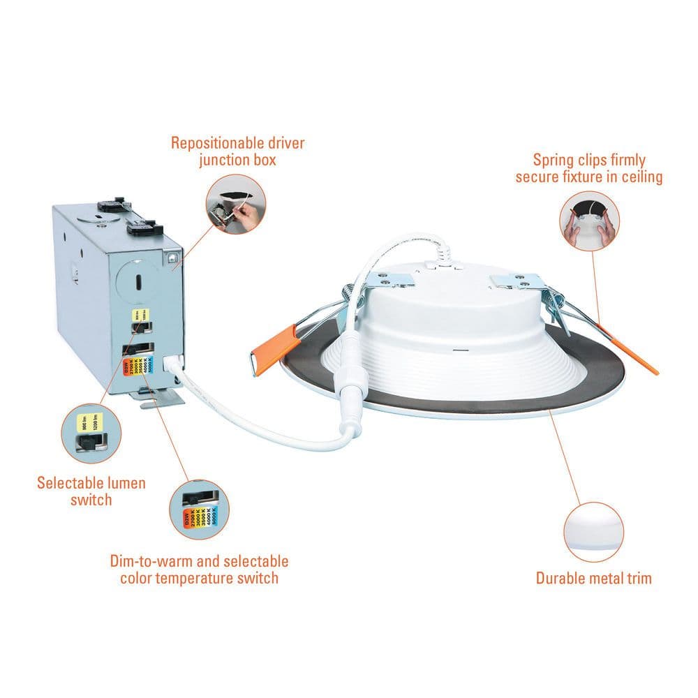 White Aluminum 6-Inch Canless Recessed LED Downlight