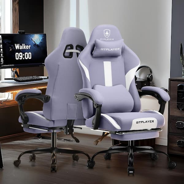 ComHoma Breathable Fabric Computer Chair with Footrest and