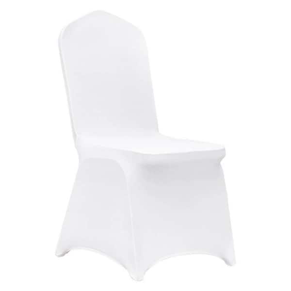 50-Piece white stretch chair covers-universal spandex slipcovers for weddings and parties Washable wrinkle-resistant