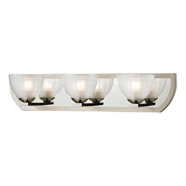 Titan Lighting Thackeray 3-Light Polished Nickel/Matte Nickel Bath Light