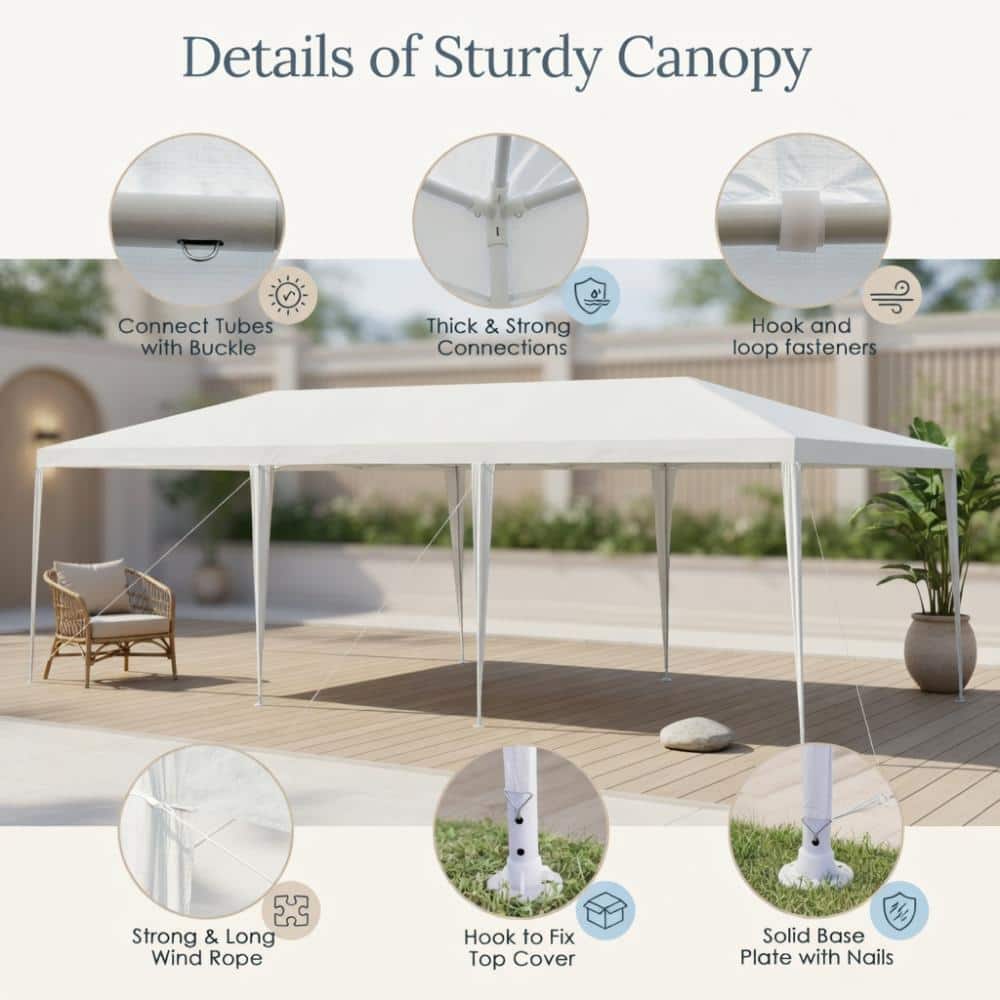 10 ft x 30 ft Heavy-Duty PE Canopy Tent, Steel Frame with Wind Ropes & Ground Stakes price history on PriceWatchPro