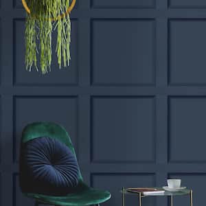 Modern Faux Wood Panel Navy Non-Pasted Wallpaper (Covers 56 sq. ft.)
