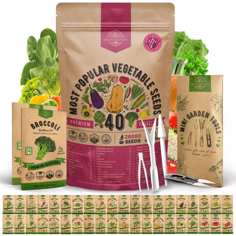 40 Most Popular Vegetable Seeds - 26,000+ Non-GMO Heirloom Seeds for Planting Vegetables in Individual Seed Packets price history on PriceWatchPro