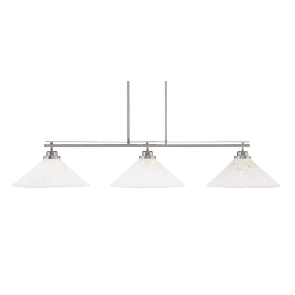 Monroe 3-Light Billiard Light, Round Fitter, Brushed Nickel Finish, 16 in. 