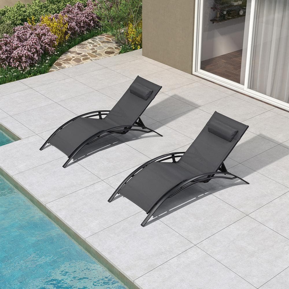 Oversized Outdoor Chaise Lounge Aluminum Beach Pool Sunbathing Lawn Lounger Recliner Chair price history on PriceWatchPro