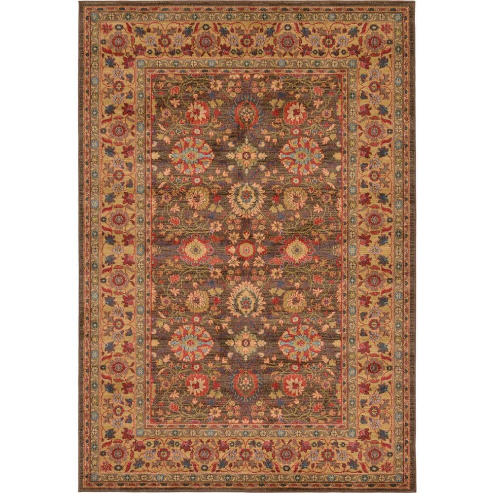 Unique Loom Edinburgh Monroe Brown 6' 0 x 9' 0 Area Rug 3129432 The