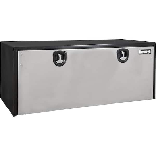 Buyers Products Company 18 in. x 18 in. x 60 in. Gloss Black Steel Underbody Truck Tool Box with Stainless Steel Door