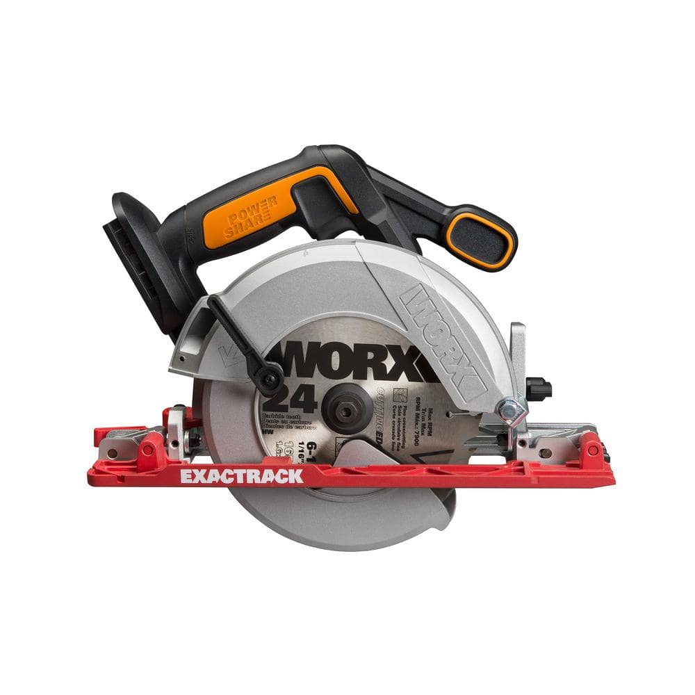 Worx POWER SHARE 20-Volt 6-1/2 in. Circular Saw (Tool Only) WX530L.9 The  Home Depot