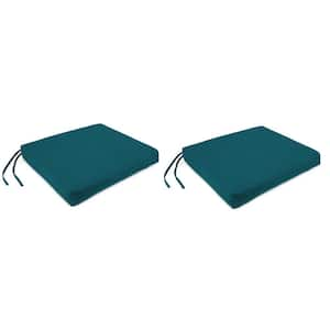 19 in. L x 17 in. W x 2 in. T Outdoor Seat Cushion in Canvas Teal (2-Pack)