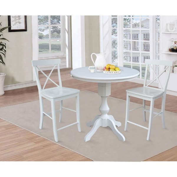 White round counter height deals dining set