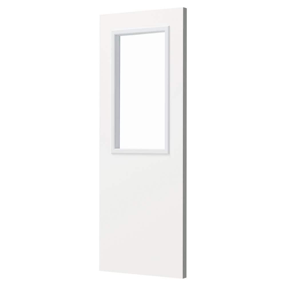 32 in. x 80 in. 1 Lite, Universal, Clear Glass, Composite White Primed Wood Front Door Slab price history on PriceWatchPro