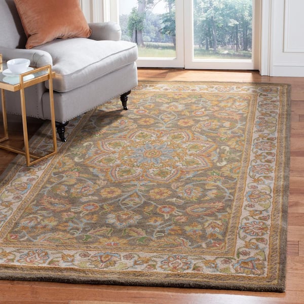 Heritage Green/Taupe 3 ft. x 5 ft. Border Area Rug