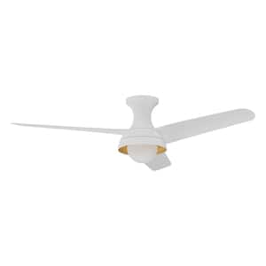 Rubio-H 54-in 1 Light White Integrated LED Hugger Ceiling Fan