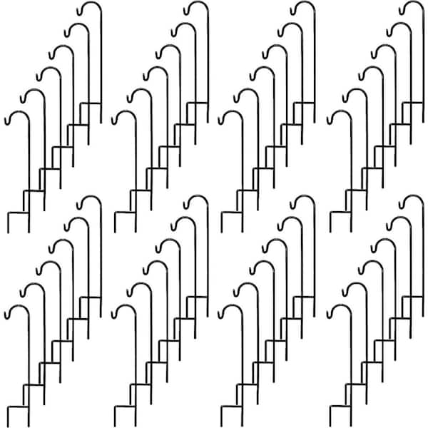 35 in. Black Steel Shepard's Hooks (48-Pack)