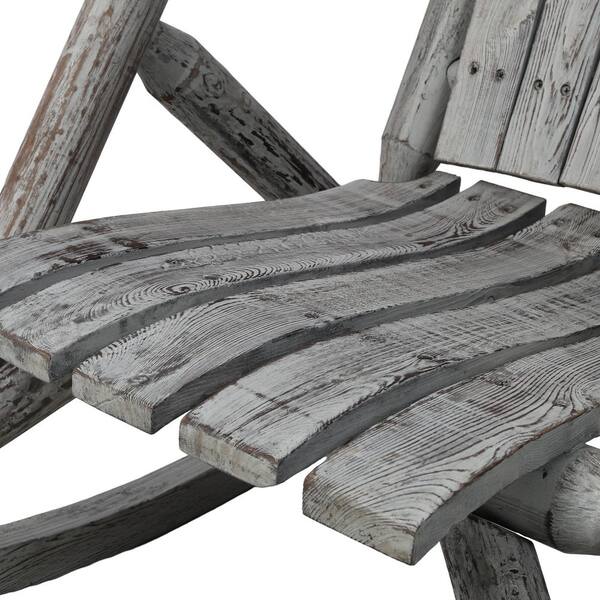 Wood Outdoor Rocking Chair, Porch Rocker Chair in Light Gray WZX