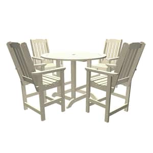 Springville 5-Pieces Round Recycled Plastic Outdoor Counter Dining Set