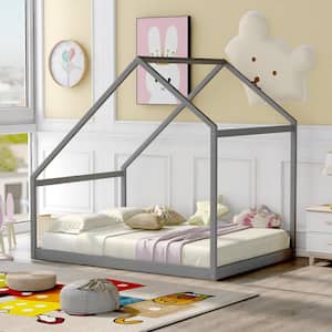 Mateo Gray Full Size Wooden House Bed