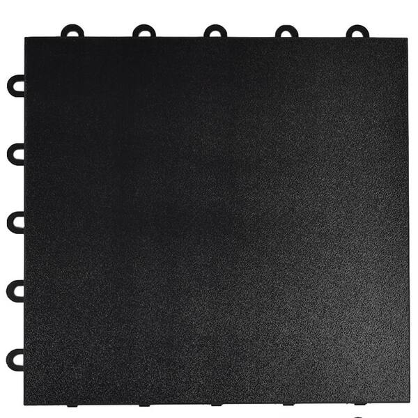 Greatmats Max Tile 12 in. x 12 in. x 5/8 in. Black Snap Together Portable Plastic Vinyl Tile Dance Flooring (26 sq. ft. per case)