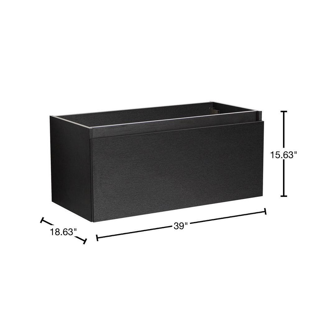 Mezzo 39" Black Engineered Wood Wall-Mount Bathroom Vanity