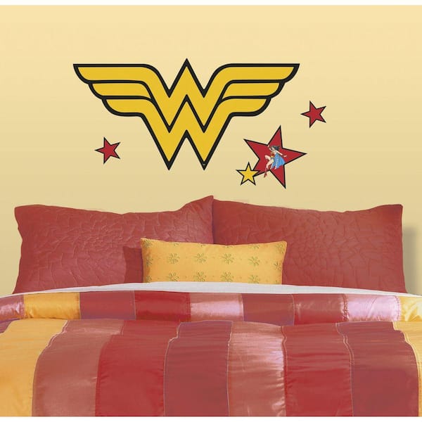 RoomMates 5 in. x 19 in. Classic Wonder Woman Logo Peel and Stick Giant Wall Decals