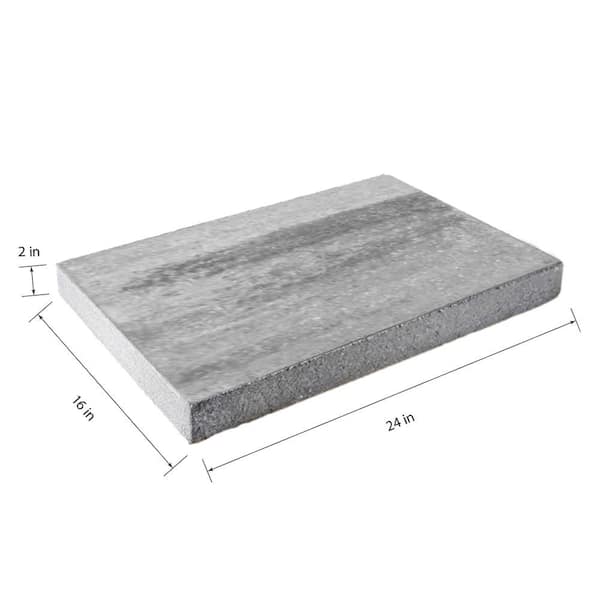 Pavestone - 24 in. x 16 in. x 2 in. Rectangular Graphite Blend Concrete Step Stone