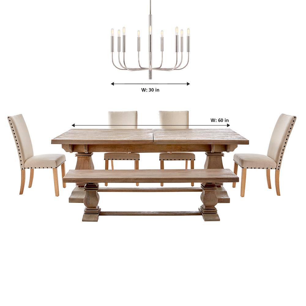 Polished Nickel 9-Light Torpedo Candelabra Chandelier