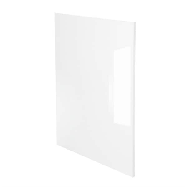 Cambridge White Gloss Slab Style Base Kitchen Cabinet End Panel (36 in W x 0.75 in D x 34.5 in H)