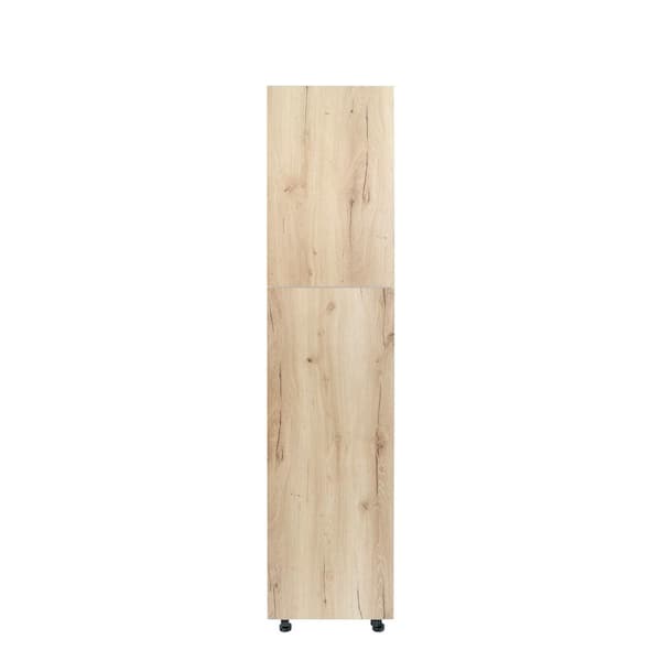 Cambridge Radiance 18 in. W x 24 in. D x 90 in. H Ready to Assemble Slab Pantry Kitchen Cabinet in Light Oak