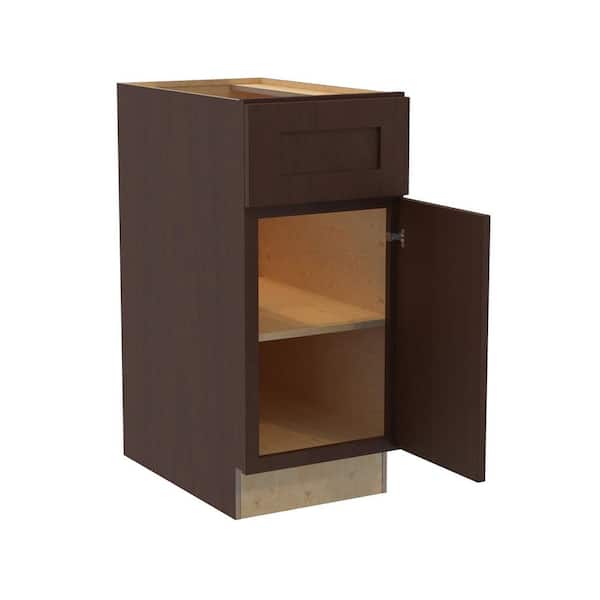 Home Decorators Collection Newport 15 in. W x 21 in. D x 34.5 in. H Assembled Plywood Base Bath Cabinet in Manganite with Soft Close RH