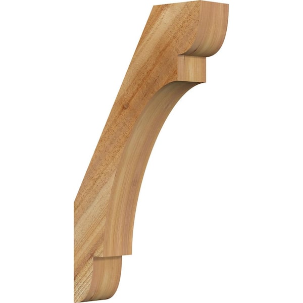 Ekena Millwork 4"W x 16"D x 28"H Olympic Rough Sawn Knee Brace, Western Red Cedar