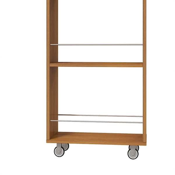 Noble House Zlata Oak 68.35 in. H 7-Tier Pull-Out Multi-Functional