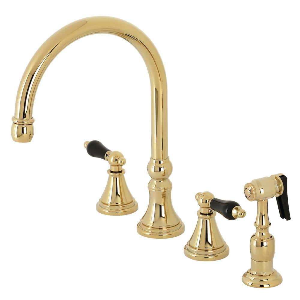 Duchess 2-Handle Kitchen Faucet with Side Sprayer in Polished Brass price history on PriceWatchPro