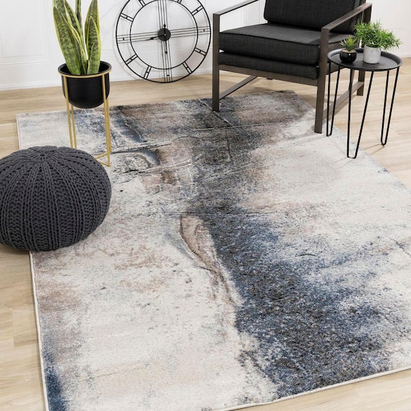Eden Collections 5 ft. x 8 ft. Beige Distressed Indoor Area Rug