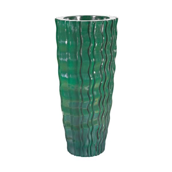 Titan Lighting Wave 36 in. Fiberglass Decorative Vase in Green
