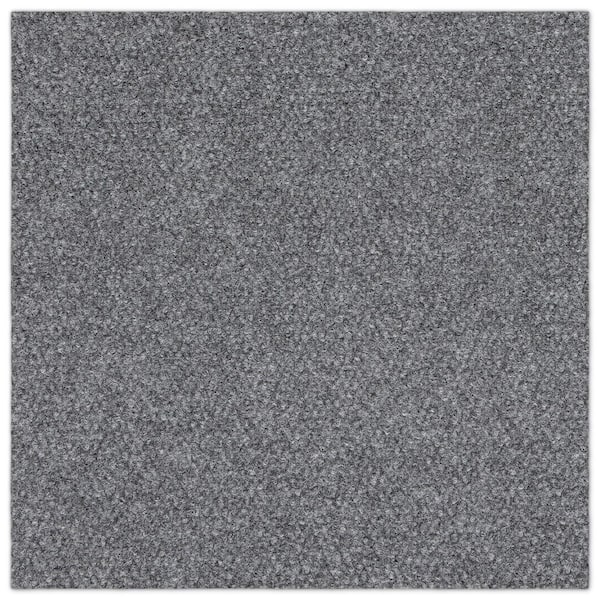 Rocket Hobnail Gray Residential 24 in. x 24 in. Peel and Stick Carpet Tile Square (48 sq. ft. )