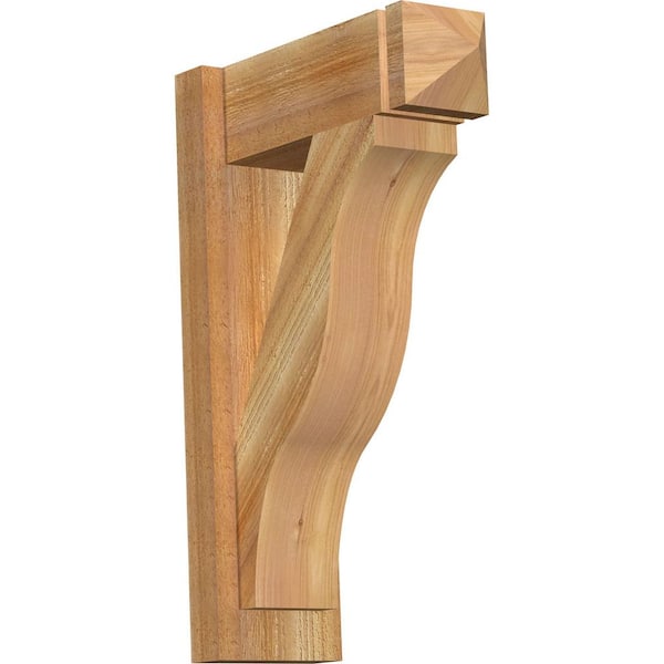 Ekena Millwork 6 in. x 24 in. x 16 in. Western Red Cedar Fuston Arts and Crafts Rough Sawn Outlooker