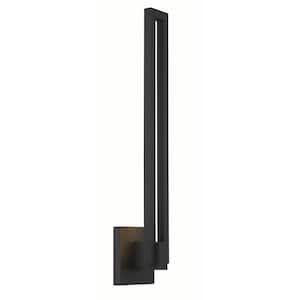 Music Sand Black Outdoor Hardwired Wall Lantern Sconce with LED Bulb Included