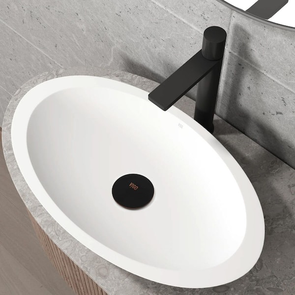 Vessel Bathroom Sink Pop-Up Drain and Mounting Ring in Antique Rubbed Bronze