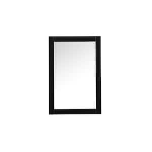 Timeless Home 24 in. W x 36 in. H Modern Wood Framed Rectangle Black Mirror