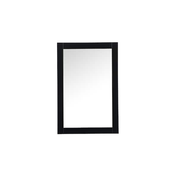 Unbranded Timeless Home 24 in. W x 36 in. H Modern Wood Framed Rectangle Black Mirror
