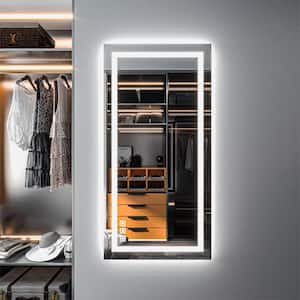 28 in. W x 60 in. H Wall-mounted Full-Length Mirror LED Light Dresser Mirror