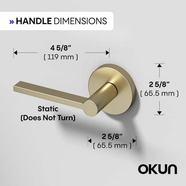 Okun Muse Metal Brushed Champagne Gold Dummy Door Handle with
