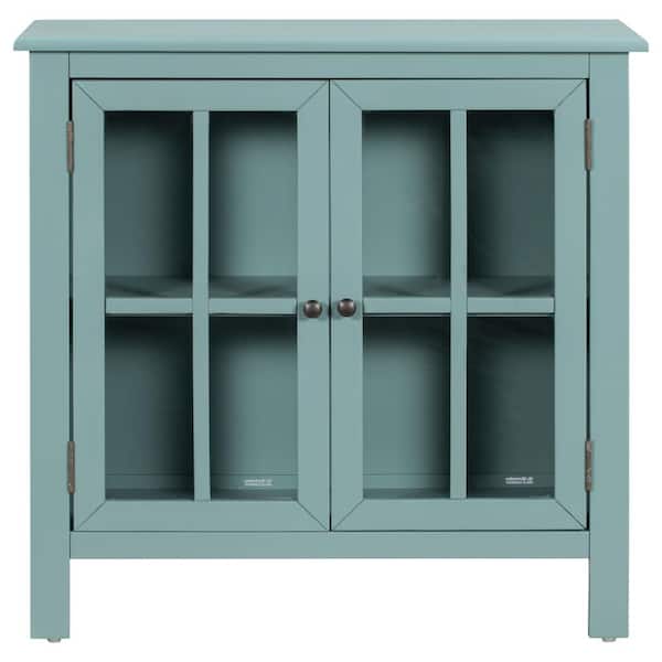 Tileon 31.5 in. W x 11.8 in. D x 31.1 in. H Green MDF Ready to Assemble Kitchen Cabinet with Solid Wood Frame and Legs