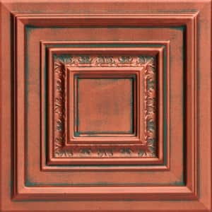 Chestnut Grove Copper Patina 1.6 ft. x 1.6 ft. Decorative Foam Glue Up Ceiling Tile (21.6 sq. ft./Case)