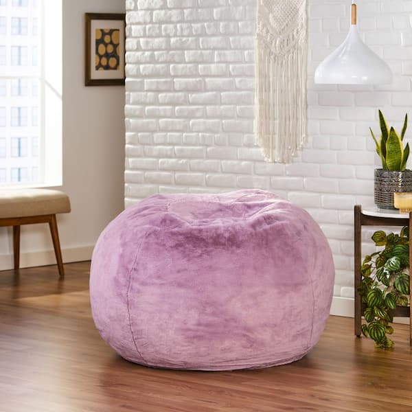 icon Hacienda Faux Fur Bean Bag Chair, Pink, Luxury India | Ubuy