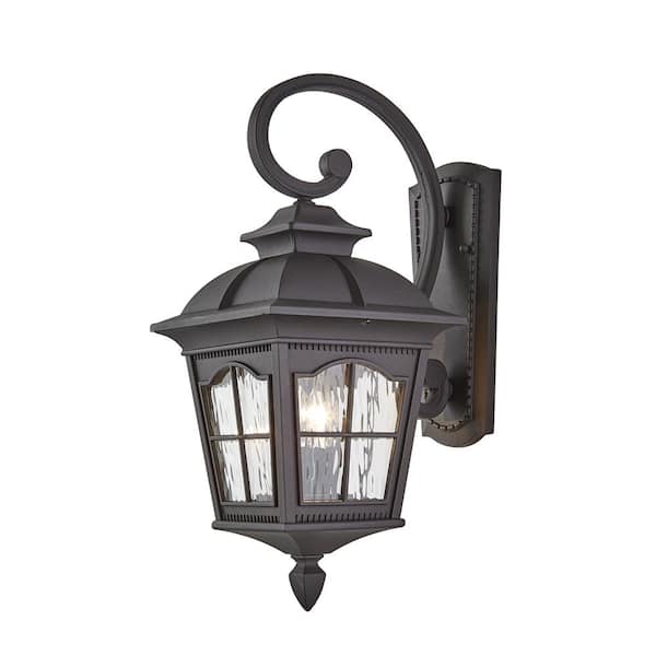 Reviews For Home Decorators Collection Loridan Square 2 Light Black Outdoor Wall Lantern Sconce With Clear Water Glass Pg 1 The Depot - Home Depot Decorators Collection Outdoor Lighting