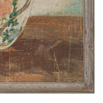 Vintage-Inspired Wood Framed Floral Vase Wall Art
